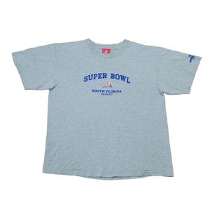 NFL Super Bowl XLI South Florida Size Large Gray Embroidered T-Shirt
